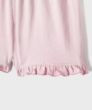 Pyjashort en jersey de coton imprimé et pailleté bébé fille vue3 - GEMO 4G BEBE - GEMO