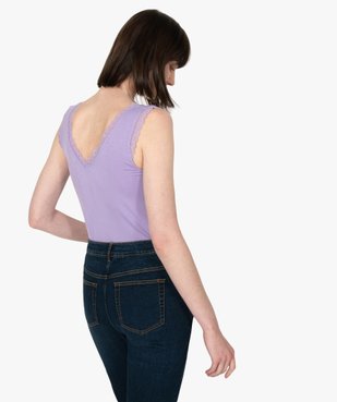Débardeur femme avec décolleté en V en dentelle vue3 - GEMO C4G FEMME - GEMO