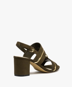 Sandales femme à talon dessus suédé avec détails métallisés vue4 - GEMO(URBAIN) - GEMO