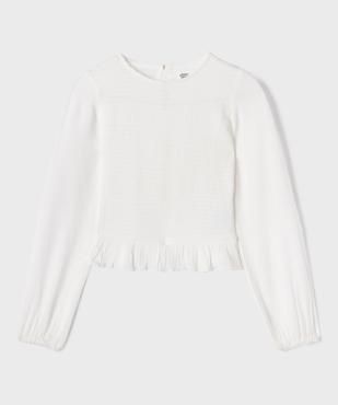 Blouse manches longues en viscose avec bas volanté fille vue1 - GEMO 4G FILLE - GEMO