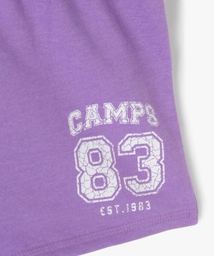 Short fille sportswear en maille à taille élastiquée - Camps United vue2 - CAMPS UNITED - GEMO