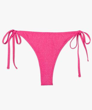 Bas de maillot de bain tanga en maille pailletée femme vue4 - GEMO 4G FEMME - GEMO