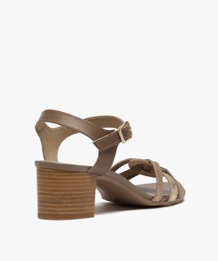 Sandales femme à talon carré et brides métallisées vue4 - Nikesneakers(URBAIN) - Nikesneakers