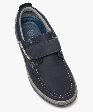 Chaussures bateau homme dessus cuir fermeture scratch vue5 - GEMO (CONFORT) - GEMO