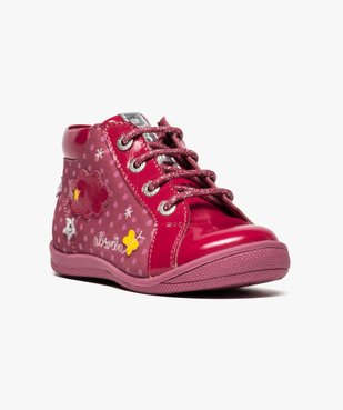 Chaussures montantes en cuir et cuir verni - Absorba vue2 - ABSORBA - GEMO