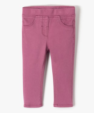 Pantalon bébé fille slim uni à taille élastiquée vue1 - GEMO 4G BEBE - GEMO