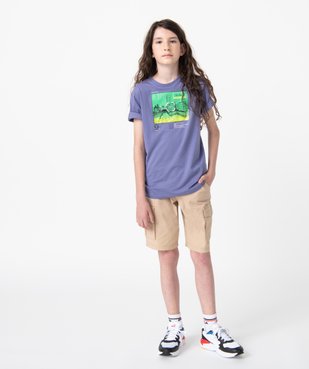 Tee-shirt garçon à manches courtes imprimé geek vue4 - GEMO (JUNIOR) - GEMO