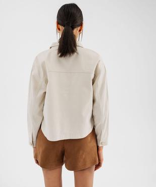Veste en jean coloré large et courte femme vue3 - GEMO 4G FEMME - GEMO