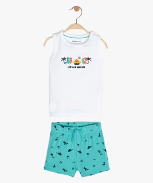 Ensemble garçon 2 pièces : short + débardeur vue1 - GEMO(BEBE DEBT) - GEMO