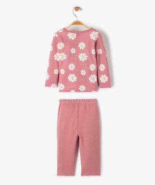 Pyjama bébé en jersey à motif fleuri effet mix&match vue3 - GEMO(BB COUCHE) - GEMO