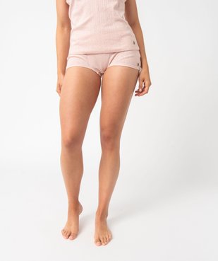 Short de pyjama femme en maille pointelle - LuluCastagnette vue1 - LULUCASTAGNETTE - GEMO