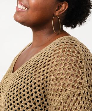 Pull ajouré col V en maille scintillante femme grande taille vue5 - GEMO (G TAILLE) - GEMO