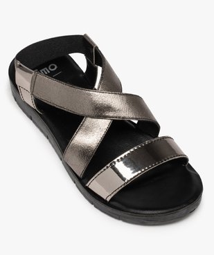 Sandales femme à brides métallisées et à bride élastique vue5 - GEMO (CASUAL) - GEMO