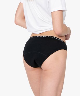 Culotte menstruelle lavable en coton noir - Dim Protect vue2 - DIM - GEMO