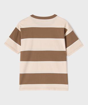 Tee-shirt manches courtes oversize en coton rayé garçon vue3 - GEMO 4G GARCON - GEMO