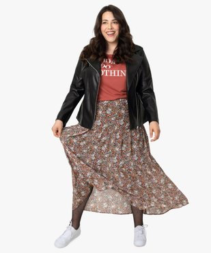 Jupe longue femme à motifs fleuris avec taille élastiquée vue5 - GEMO (G TAILLE) - GEMO