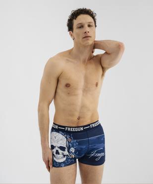 Boxer en microfibre motif tête de mort homme - Freegun vue1 - FREEGUN - GEMO