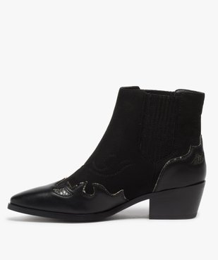 Boots femme style santiags multimatières à col élastiqué vue3 - Nikesneakers (CASUAL) - Nikesneakers