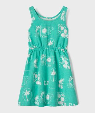 Robe sans manches en jersey de coton imprimé fille vue3 - GEMO 4G FILLE - GEMO