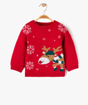 Pull de Noël avec motif renne bébé vue1 - GEMO(BEBE DEBT) - GEMO