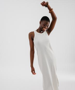 Robe longue sans manches en maille côtelée femme vue2 - GEMO(FEMME PAP) - GEMO