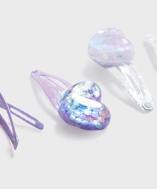 Barrettes cheveux clic-clac pailletées motifs coeurs fille (lot de 6) vue4 - GEMO (ACCESS) - GEMO