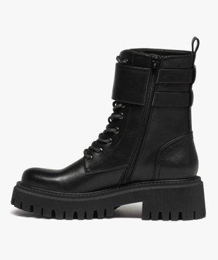 Boots rangers à épaisse semelle crantée femme vue3 - GEMO (CASUAL) - GEMO