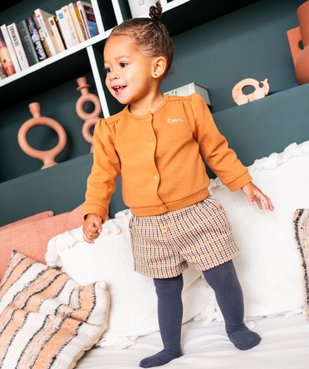 Short ample à carreaux en maille extensible bébé fille vue7 - GEMO(BEBE DEBT) - GEMO