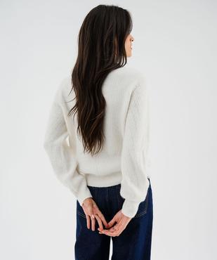 Pull en maille douce et extensible à plastron ajouré femme vue4 - GEMO 4G FEMME - GEMO