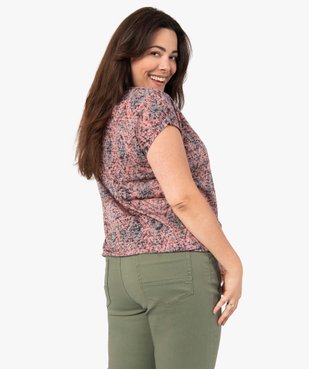 Tee-shirt femme grande taille avec col pailleté vue3 - GEMO (G TAILLE) - GEMO