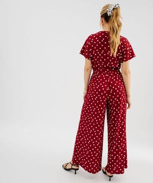 Combinaison pantalon haut cache-cœur en maille fluide femme vue3 - GEMO 4G FEMME - GEMO