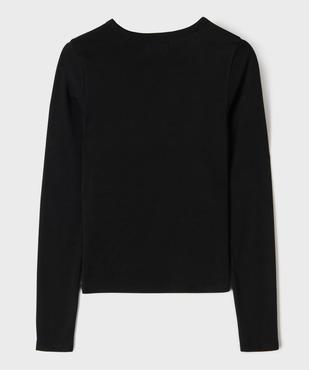 Tee-shirt col rond uni fille vue3 - GEMO 4G FILLE - GEMO