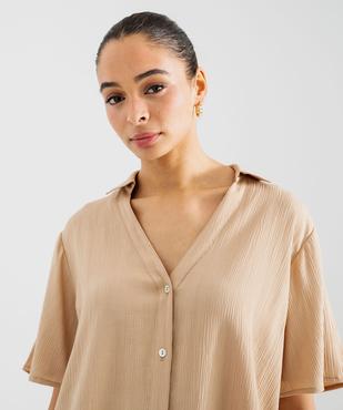 Chemise manches courtes courte coupe ample femme vue2 - GEMO 4G FEMME - GEMO