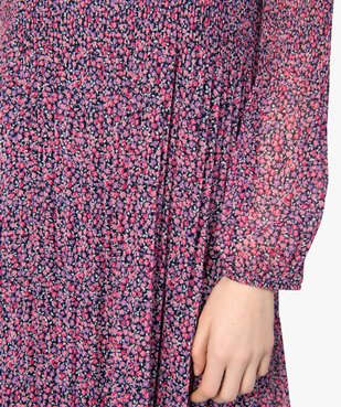 Robe femme en voile plissé à manches longues vue5 - GEMO(FEMME PAP) - GEMO