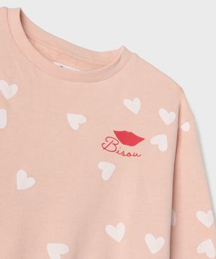 Sweat imprimé  intérieur molletonné fille vue2 - GEMO 4G FILLE - GEMO