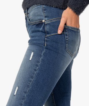 Jean femme coupe Slim aspect usé vue2 - GEMO(FEMME PAP) - GEMO