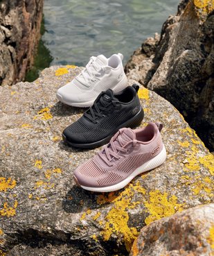 Tennis femme à lacets extra légères en mesh – Skechers Bobs Semelle bicolore et tige pailletée vue6 - SKECHERS - GEMO