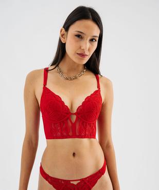 Soutien-gorge bustier push-up en dentelle vue3 - GEMO(HOMWR FEM) - GEMO