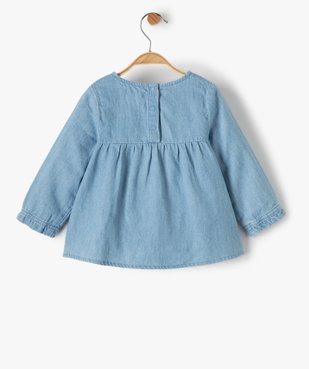 Blouse bébé fille en chambray avec motifs brodés vue3 - GEMO(BEBE DEBT) - GEMO