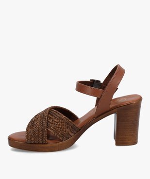 Sandales femme à talon haut et brides tressées vue3 - GEMO(URBAIN) - GEMO