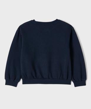 Sweat en molleton doux imprimé fille vue3 - GEMO 4G FILLE - GEMO