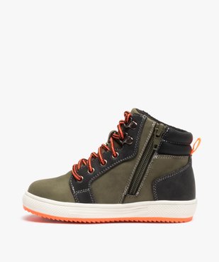 Boots fourrées garçon à lacets bicolores et zip vue3 - GEMO 4G GARCON - GEMO