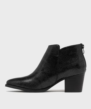 Boots santiags à talon cubain, bout pointu et tige texturée femme vue4 - FOLLOW ME - GEMO