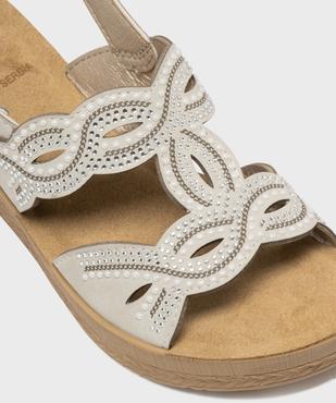 Sandales confort compensées avec perles et strass femme vue6 - G'FLEX - GEMO