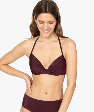 Haut de maillot de bain forme corbeille effet drapé vue1 - GEMO (PLAGE) - GEMO