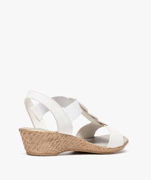 Sandales confort femme métallisées à talon compensé vue4 - GEMO (CONFORT) - GEMO
