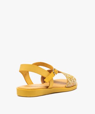 Sandales femme à talon plat dessus en cuir imprimé vue4 - GEMO (CASUAL) - GEMO