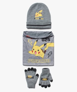 Ensemble garçon : bonnet + gants + écharpe - Pokemon vue1 - POKEMON - GEMO