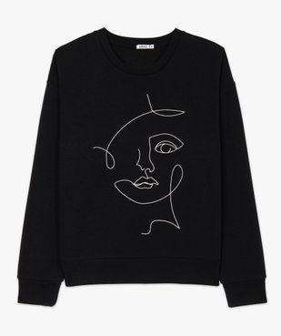 Sweat femme large molletonné et imprimé vue4 - GEMO(FEMME PAP) - GEMO