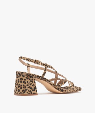 Sandales à brides en toile avec talon flare femme  vue5 - FOLLOW ME - GEMO